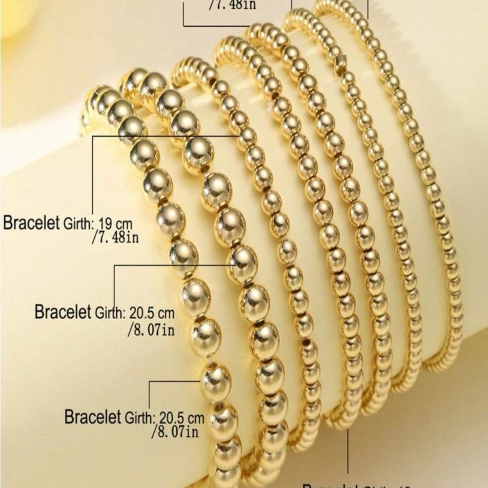 Elegant Gold Beaded Bracelets - Picture 3 of 6